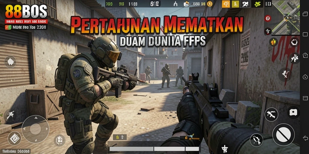 Tampilan gameplay yang mendebarkan dari 88BOS dengan pertempuran FPS.