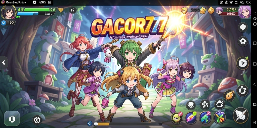 Tampilan seru dari gameplay GACOR77 yang penuh petualangan anime.
