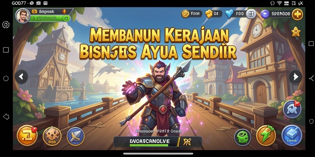 Screenshot gameplay GOD77 menampilkan keseruan membangun bisnis.