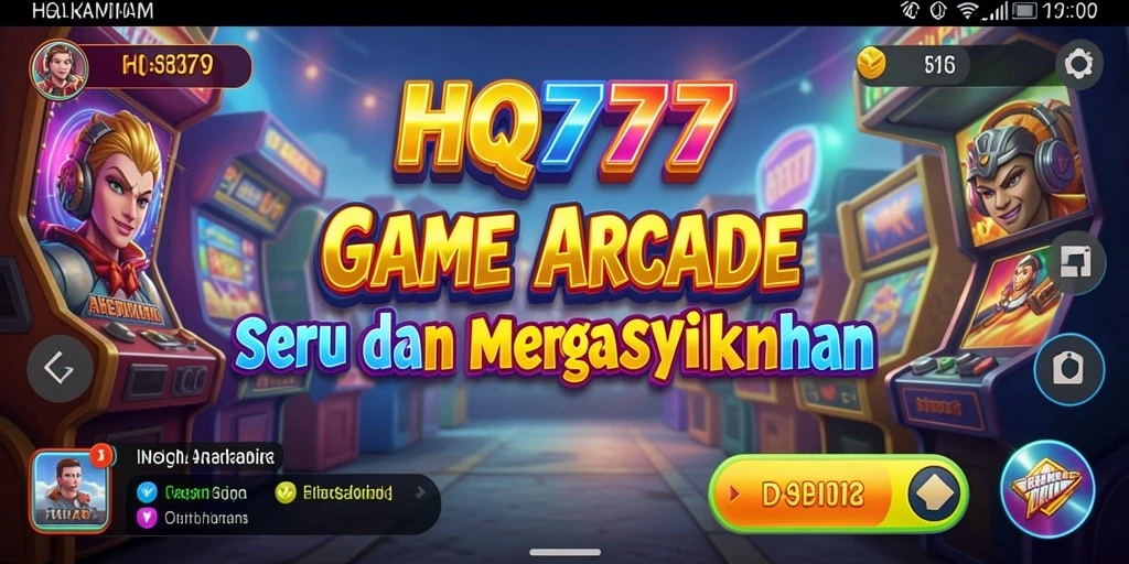 Screenshot HQ777 menampilkan gameplay arcade yang mendebarkan.