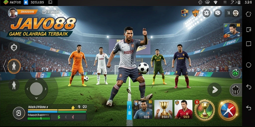 Tampilan gameplay JAVO88 yang menampilkan serunya pertandingan olahraga.