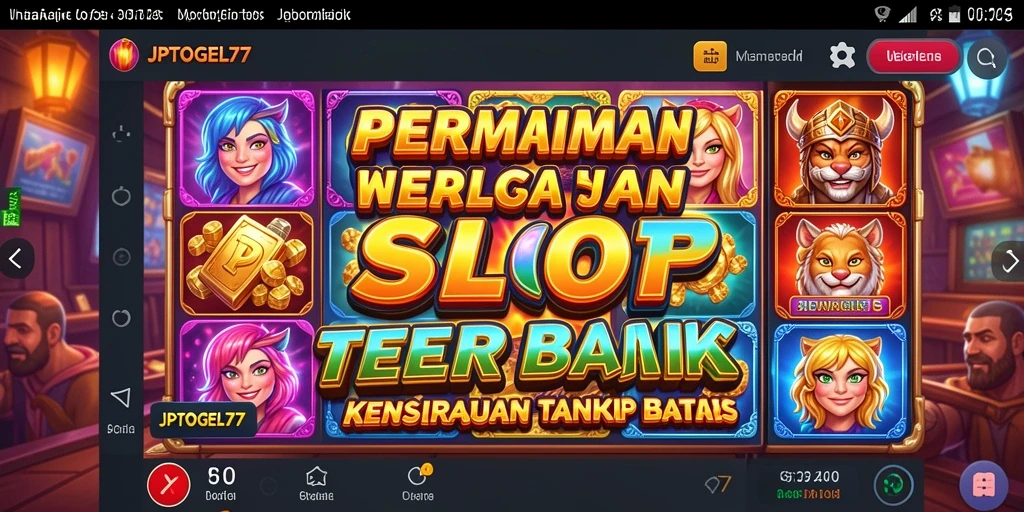 Screenshot gameplay <strong>JPTOGEL77</strong> menampilkan keseruan bermain slot yang mendebarkan.