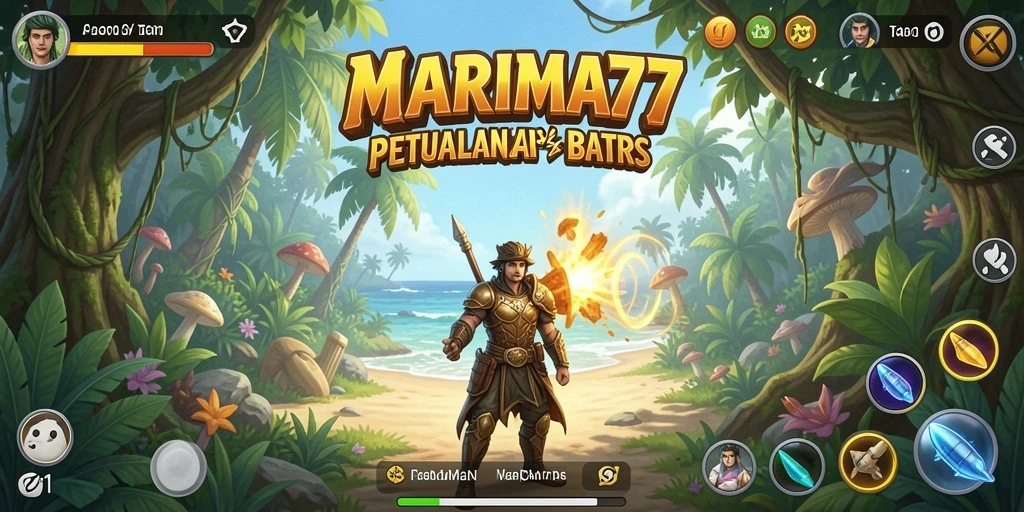 Tangkapan layar utama gameplay MARIMA77 menampilkan aksi petualangan yang mendebarkan.