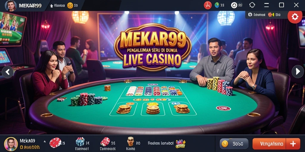 Tampilan gameplay Live Casino yang nyata dan mengasyikkan di MEKAR99.