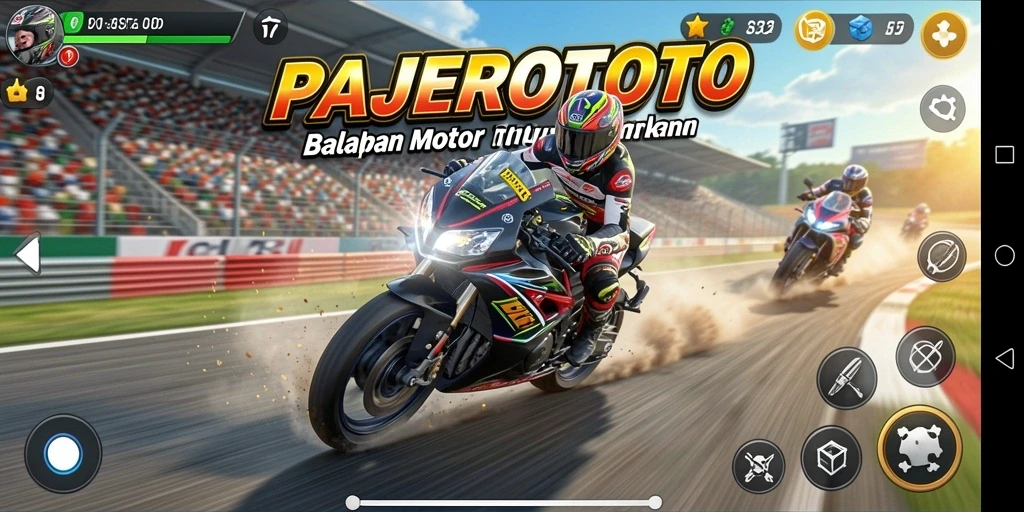 Tampilan gameplay balapan motor yang mendebarkan dalam PAJEROTOTO.