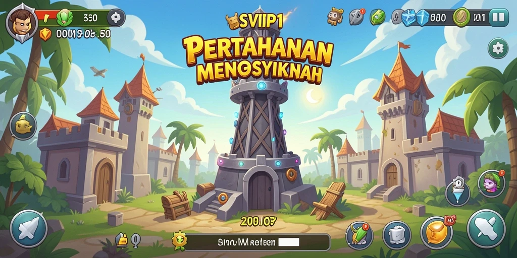 Tangkapan layar gameplay <strong>SVIP1</strong> menunjukkan aksi menara yang mendebarkan.
