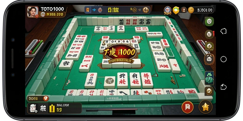 Screenshot TOTO1000 menunjukkan game Mahjong yang menarik dan menyenangkan.